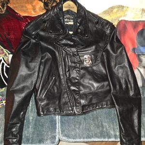 Vintage Motorcycle Cop Leather Jacket